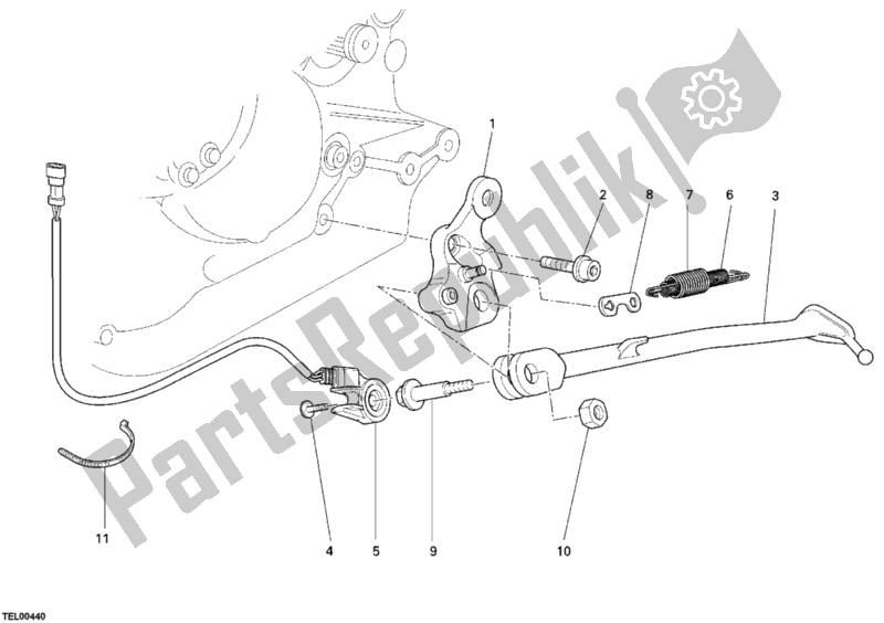 All parts for the Side Stand of the Ducati Sportclassic Sport 1000 USA 2008